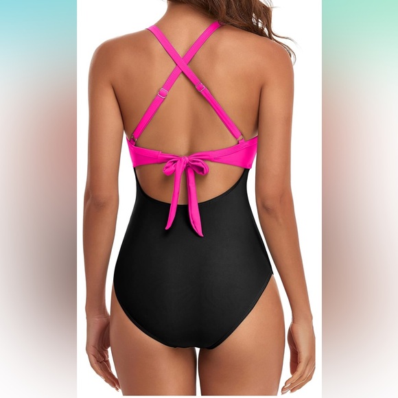 Eomenie Women's One Piece Swimsuits Tummy Control Cutout High Waisted Bathing - Picture 3 of 12